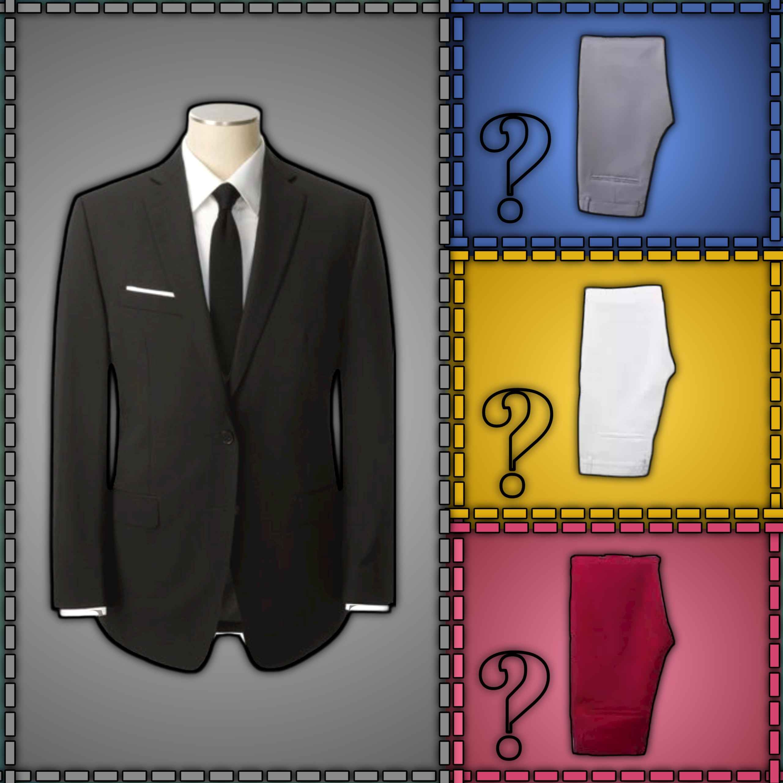 Which pant is suitable for black coat?